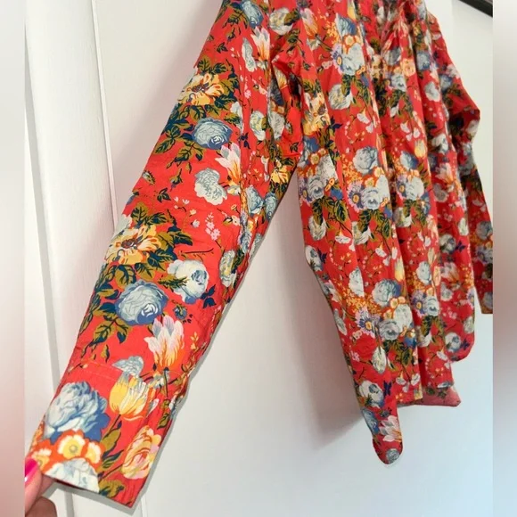 J. Crew Coral Floral Blouse - Picture 3 of 11
